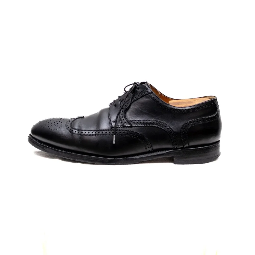Men's Berwick 1707 Black Leather Brogue Oxford Shoes  Size 10 UK‎ / US 11
